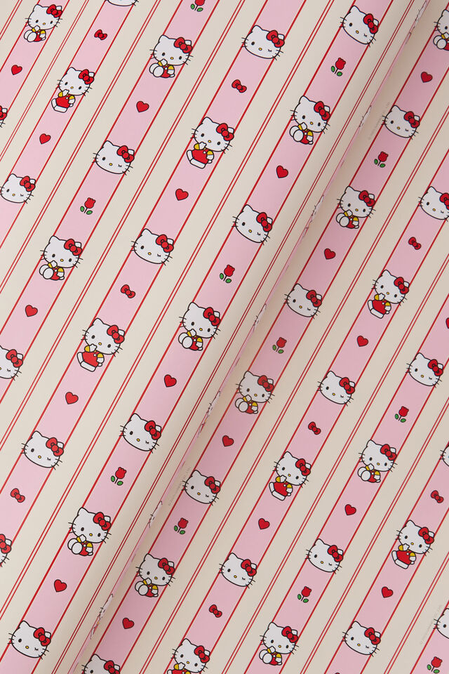 Christmas Wrapping Paper Roll, LCN SAN HELLO KITTY STRIPE
