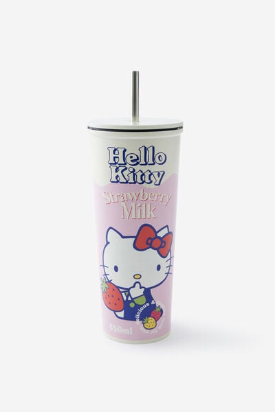 Collab Metal Smoothie Cup, LCN SAN HELLO KITTY STRAWBERRY MILK