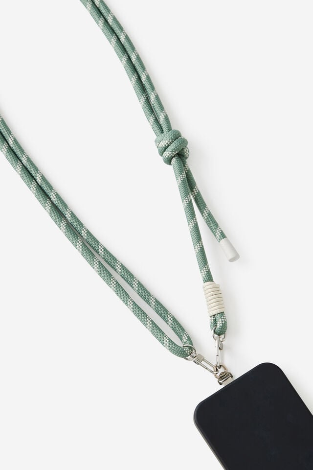 Lanyard Crossbody Strap, TYPO GREEN/RIVER GUM
