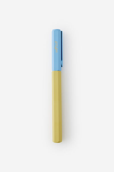 Facet-Nating Rollerball Capped Pen, LIMONCELLO BLUE SKIES