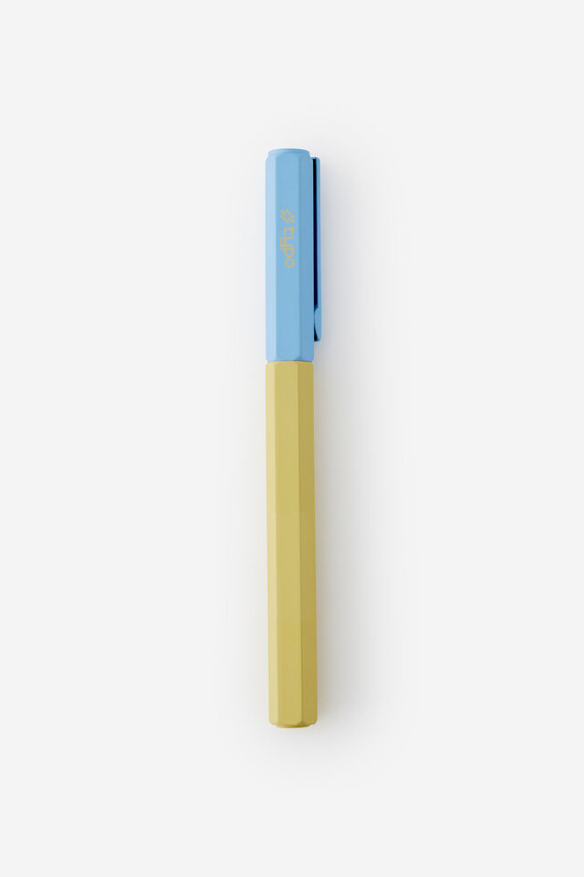 Facet-Nating Rollerball Capped Pen, LIMONCELLO BLUE SKIES