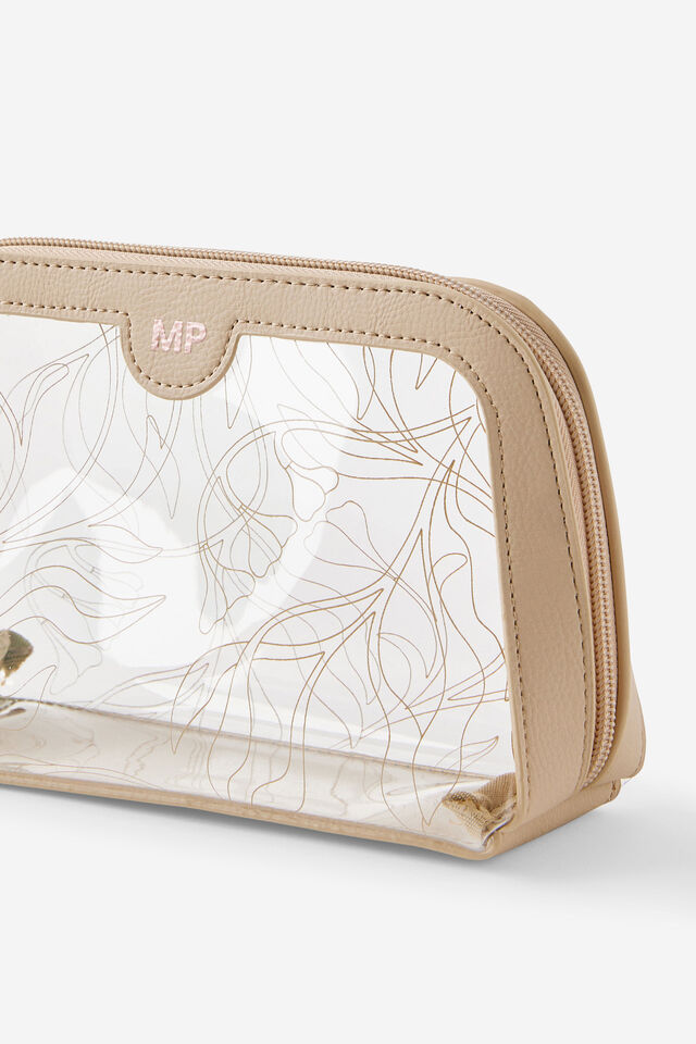 Personalised Makeup Case, MIRA FOLIAGE CHAI LATTE