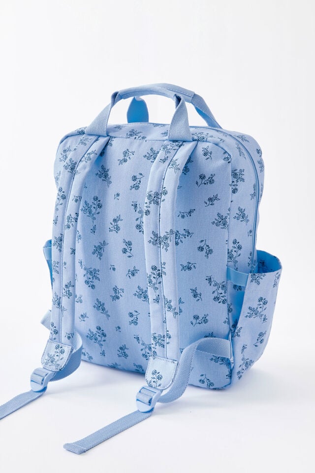 Campus Backpack, BOUQUET DITSY STRIPE / BLUE SKIES