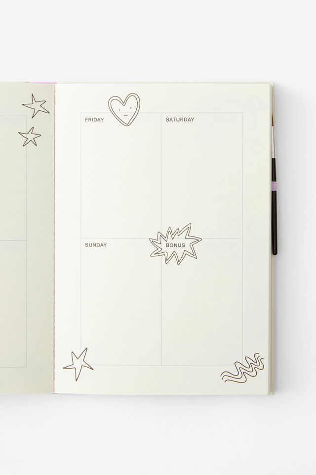 Premium B5 Activity Journal, BRUSH STROKES WEEKLY PAINT