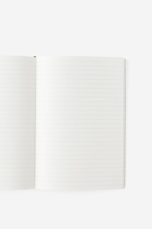 A5 Soft Cover Lined Notebook, BLACK