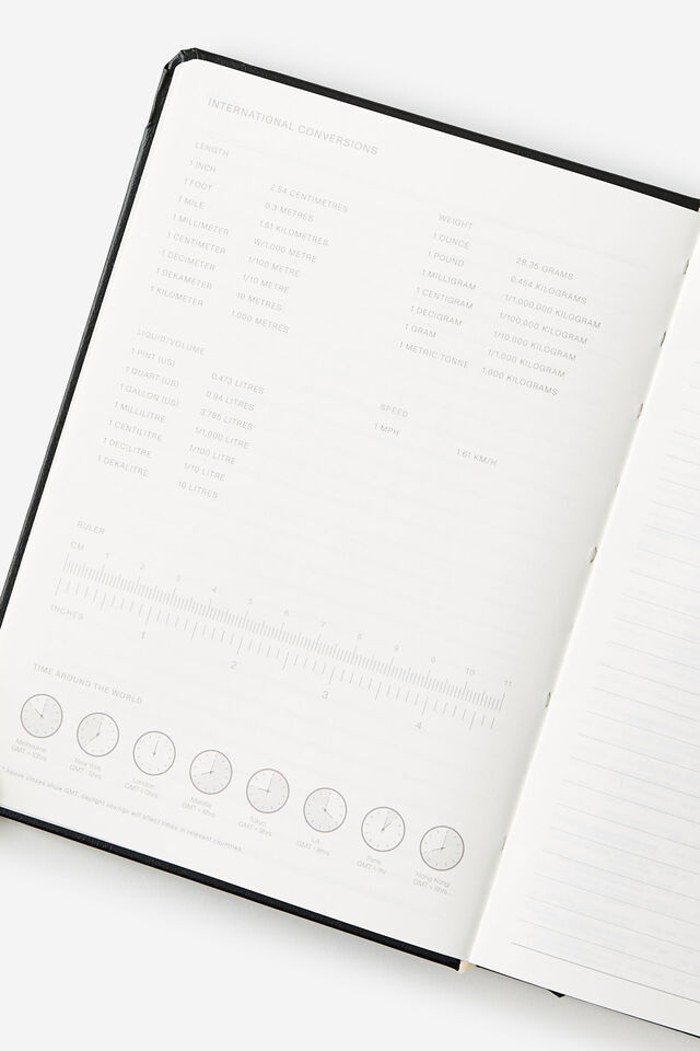 2026 B6 Daily Hard Metro Diary, Black