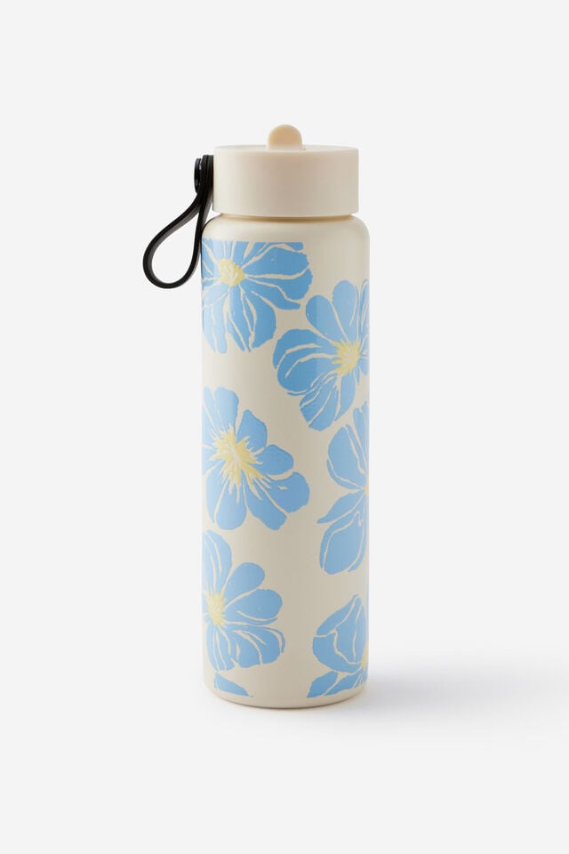 On The Move 500Ml Sipper Top, BLUE SKIES FLORAL / ECRU