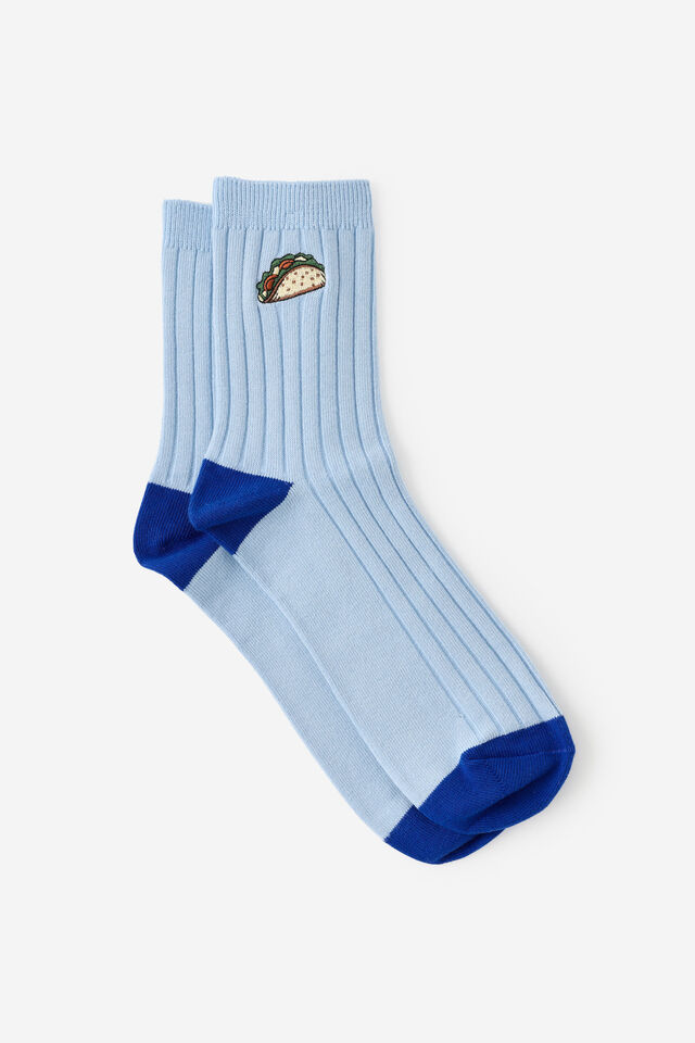 Mid Crew Socks, TACO EMB