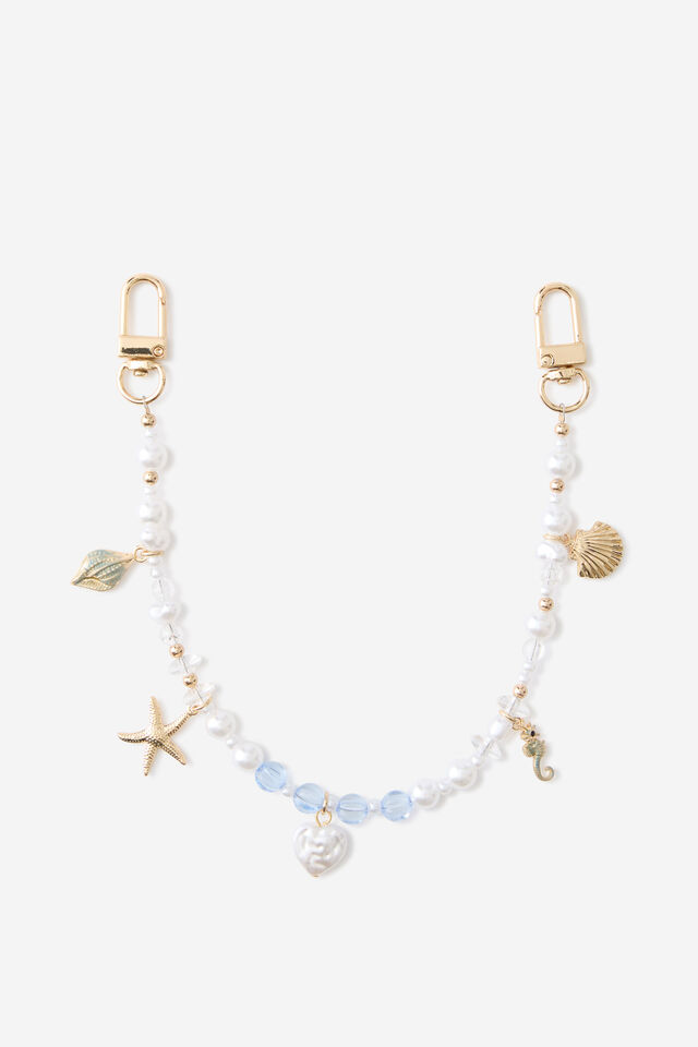 Bag Trinket Chain, AQUAMARINE/GOLD