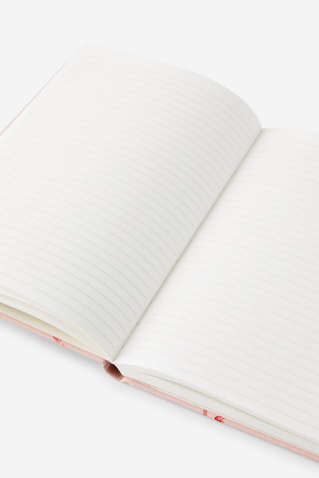 Personalised Metro A5 Hard Lined Notebook, Ditsy Pansy Pink Clay