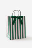 Premium Gift Bag - Medium, PINK & GREEN STRIPES - example image 1