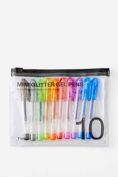 Mini Gel Pen 10Pk, GLITTER