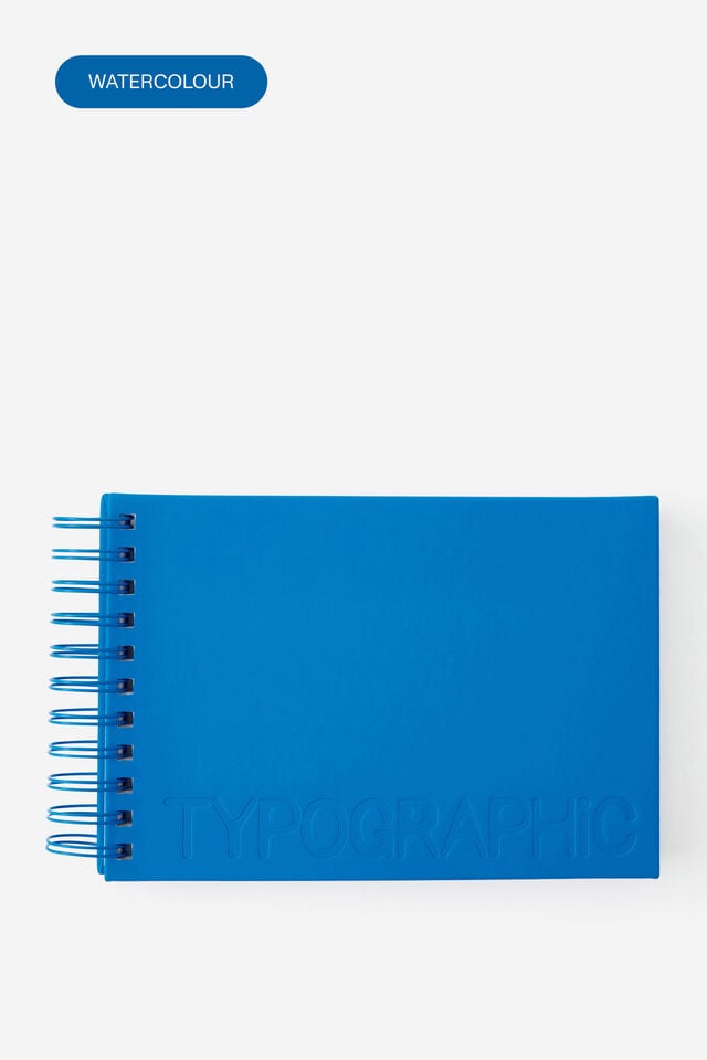 A5 Premium Spiral Watercolour Book, AZURE