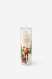 Christmas Glass Pillar Candle, NAUGHTY SANTA - example image 2