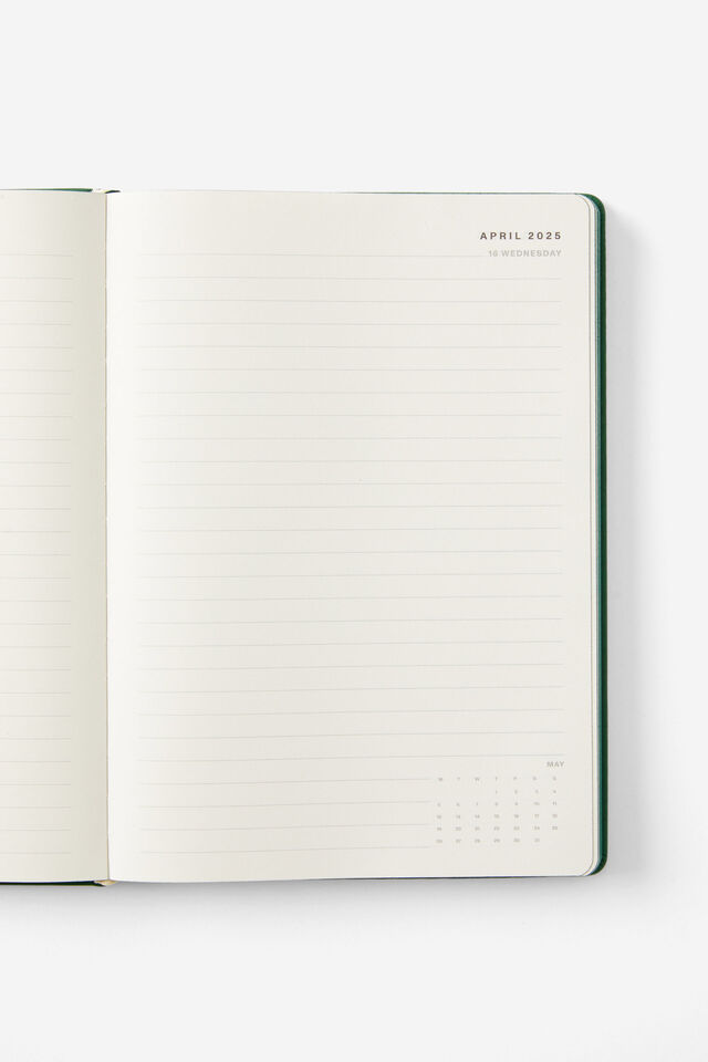 Personalised 2025 A4 Daily Buffalo Diary, HERITAGE GREEN