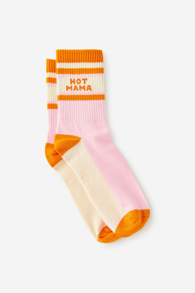 Mid Crew Relative Energy Socks, HOT MAMA