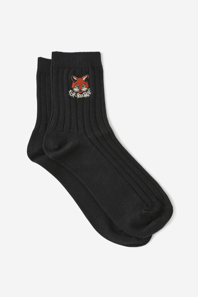Mid Crew Socks, FOR FOX SAKE