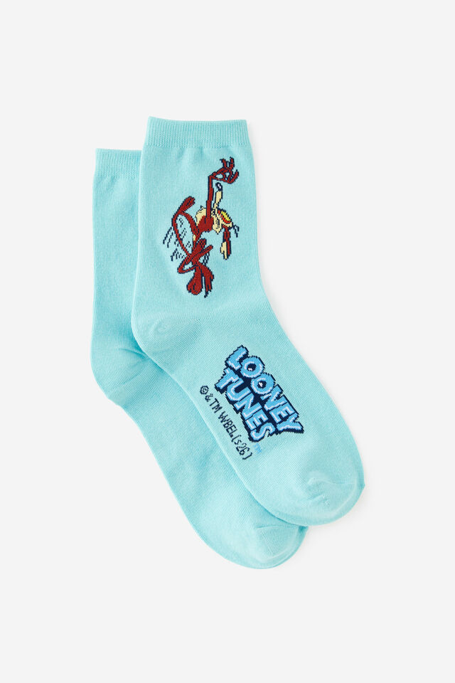 Looney Tunes Mid Crew Socks, LCN WB LOONEY TUNES ROAD RUNNER & COYOTE