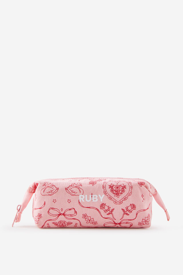 Personalised Compact Canvas Pencil Case, VINTAGE LACE