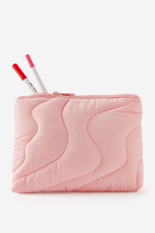 Quilted Pencil Case, STRAWBERRY MILK