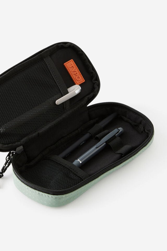 Slim Pencil Case, TYPO GREEN