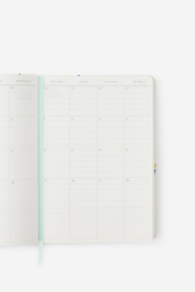 2027 A5 Daily On Schedule Diary, ECRU DITSY CELESTIAL