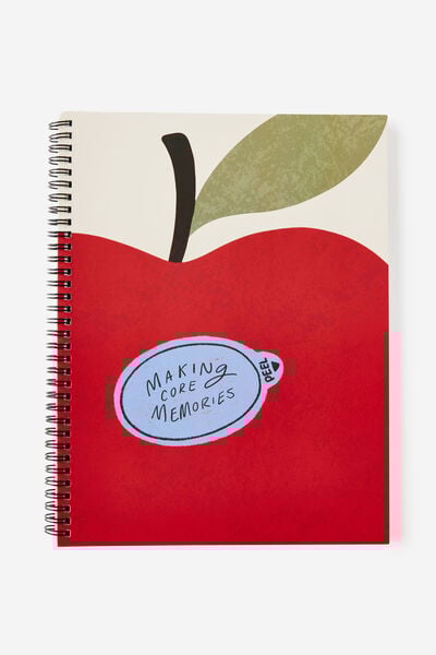 A4 Subject Spiral Lined Notebook, CORE MEMORIES APPLE