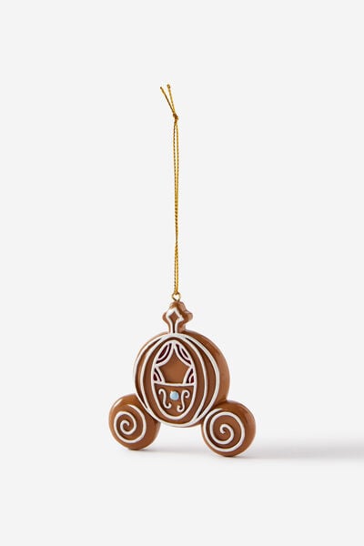 Collab Resin Christmas Ornament, LCN DIS CINDERELLA CARRIAGE GINGERBREAD