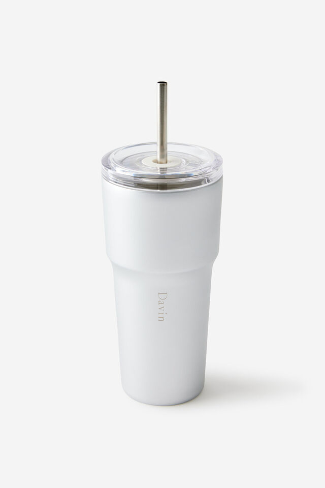 Personalised Smoothie Cup 600Ml, CHROME SILVER