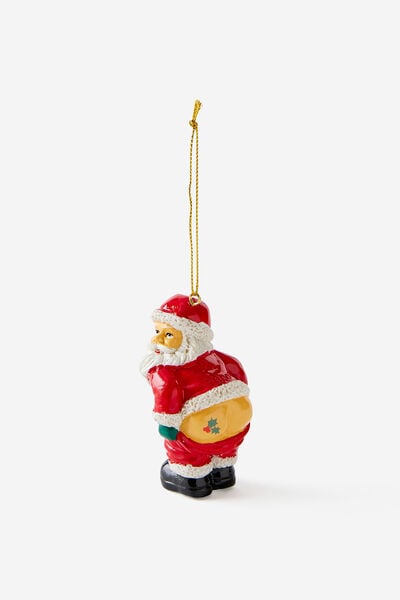 Resin Christmas Ornament, CRACKING SANTA BUM!