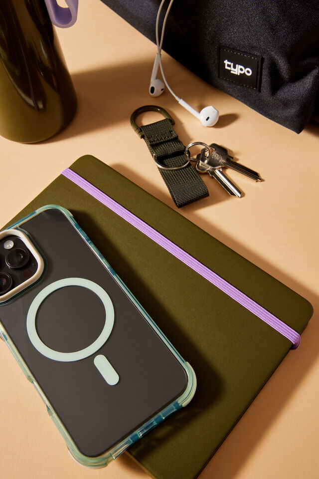 A5 Hard Lined Notetaker Notebook, OLIVE