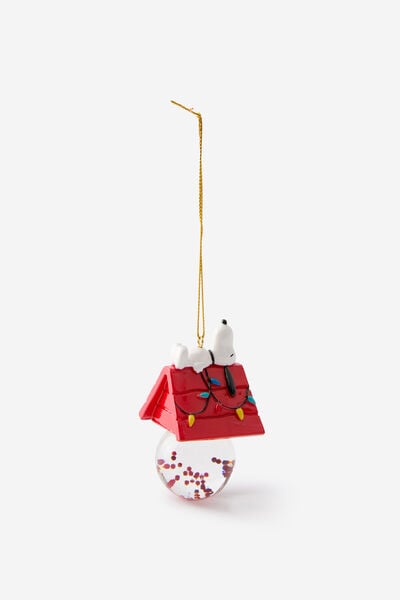 Collab Snowglobe Christmas Ornament, LCN PEA SNOOPY HOUSE IN LIGHTS