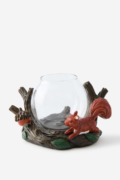 Shaped Glass Tealight Holder, WOODLAND