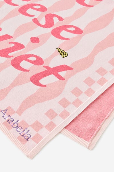 Personalised Patterned Throw, CHEESE AND QUIET
