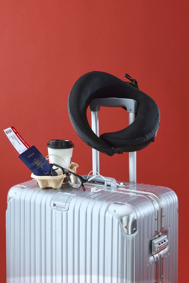 Wrap Around Travel Pillow, BLACK TEXTURE