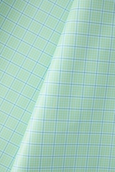 Premium Wrapping Paper Roll, EMERALD AND BLUE GINGHAM DOUBLE SIDED