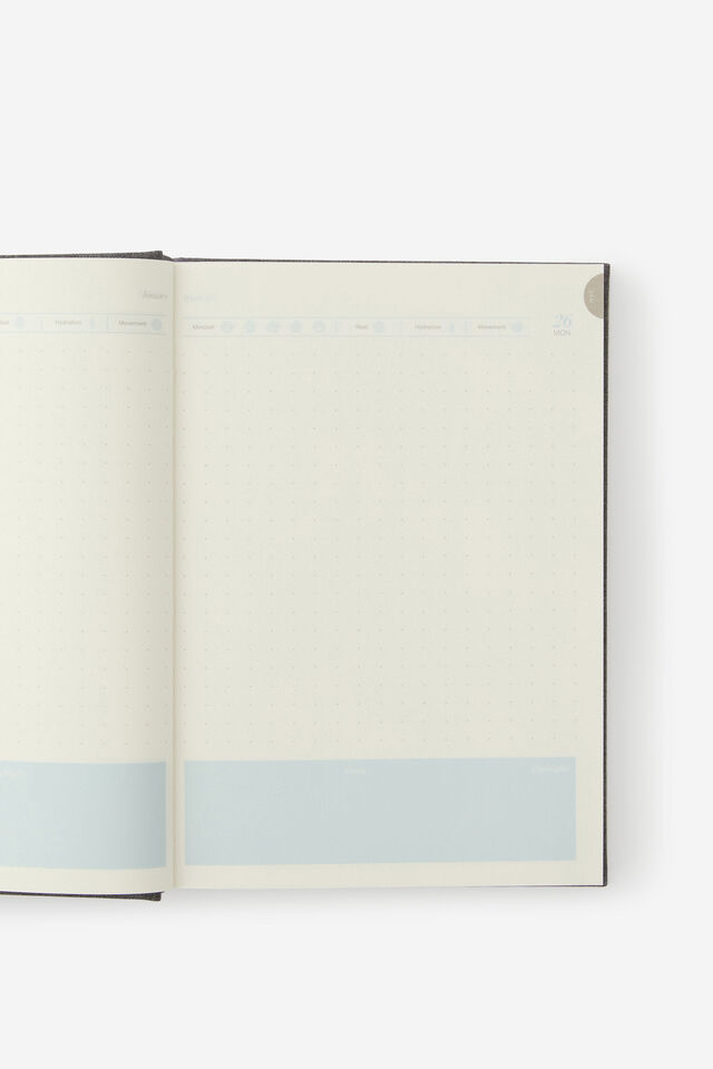 2026 Loft A5 Daily Diary, Black Lines