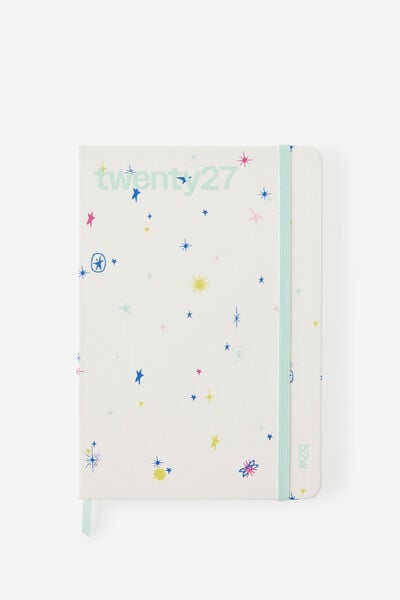 2027 A5 Weekly On Schedule Diary, ECRU DITSY CELESTIAL