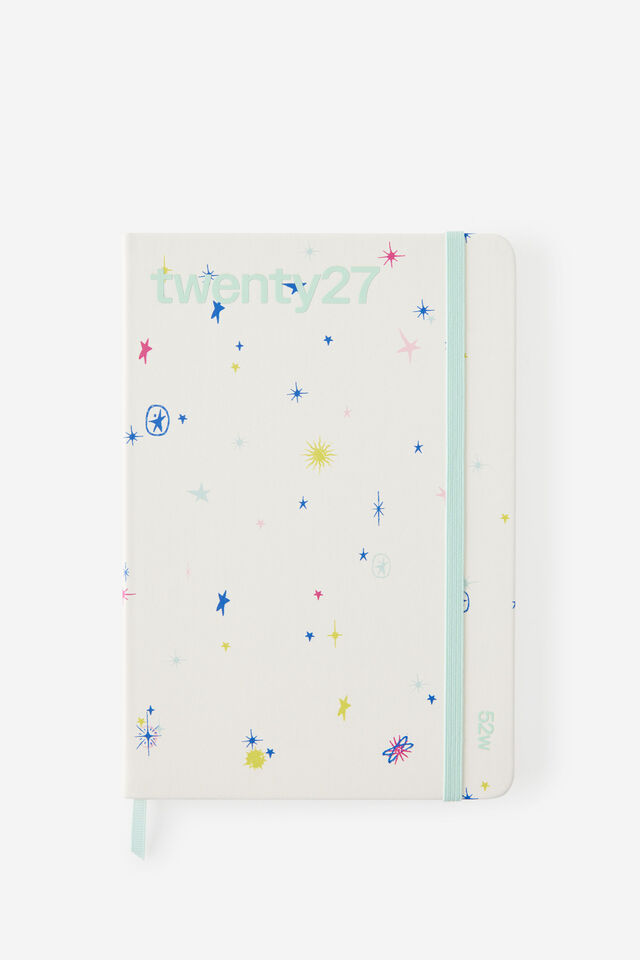 2027 A5 Weekly On Schedule Diary, ECRU DITSY CELESTIAL