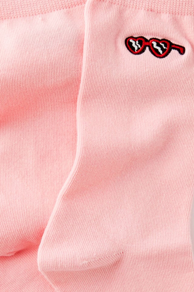 Socks, PINK SUNNY EMB