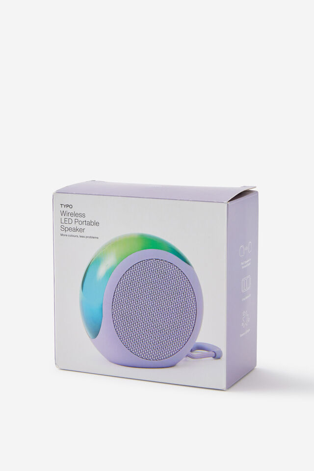 Wireless Led Portable Speaker, SILVER LILAC