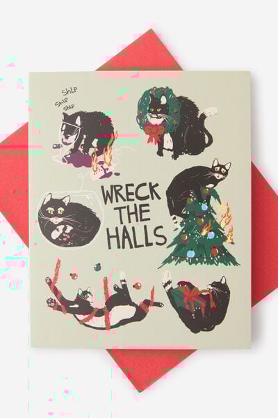 Christmas Card 2025, WRECK THE HALLS CAT
