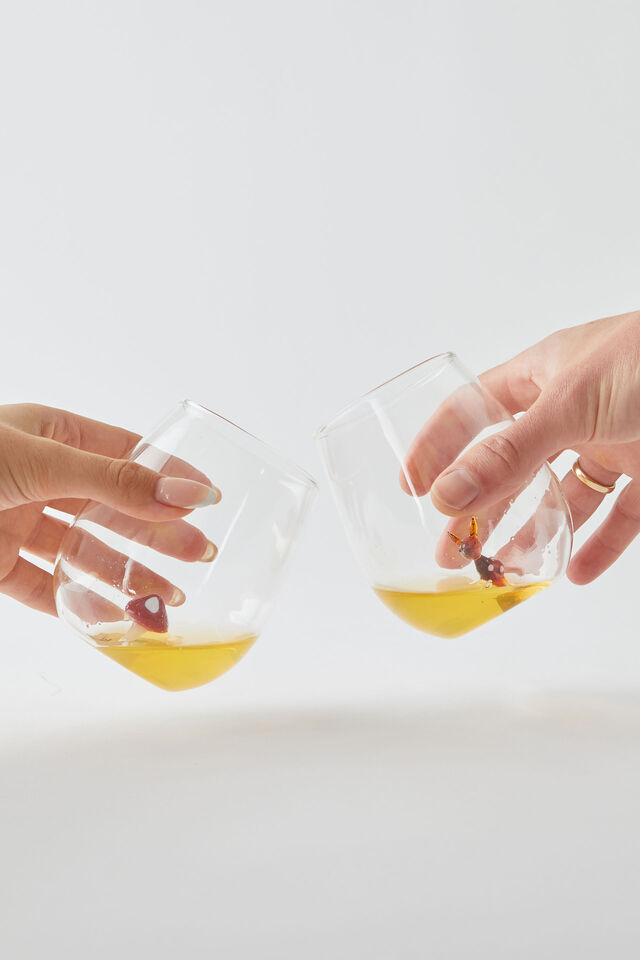 Set Of 2 Glass Icon Tumblers, WOODLAND