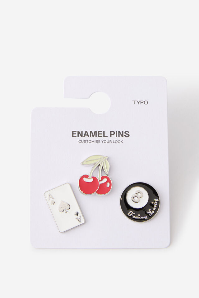 Enamel Pins 3Pack, LUCKY GIRL ERA