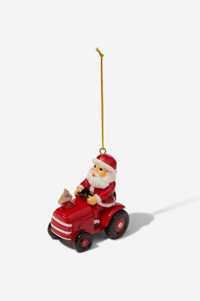 Resin Christmas Ornament, MOWER SANTA
