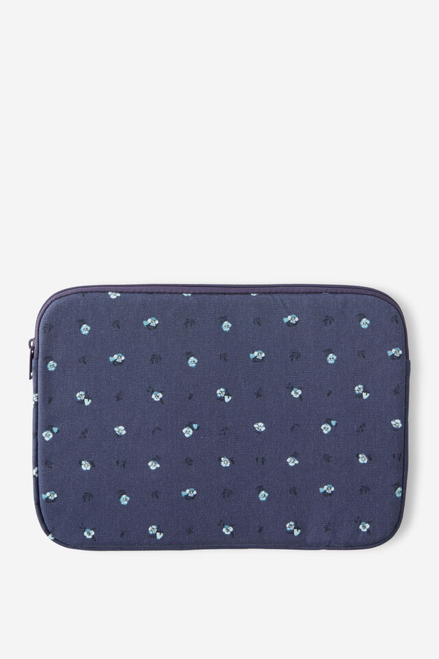 Take Me Away 13 Inch Laptop Case, DITSY PANSY / MIDNIGHT