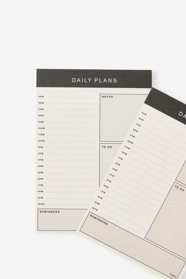 A5 Planner Pad, DAILY PLANS ECRU