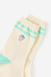 Mid Crew Socks, STRAWBERRY STRIPE - example image 2