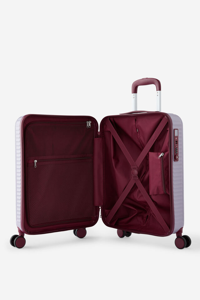 Traveller 20 Inch Carry On Suitcase, SILVER LILAC
