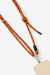 Lanyard Crossbody Strap, BURNT ORANGE/BLACK - alternate image 2